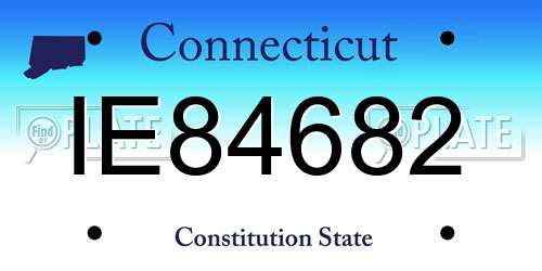 IE84682 Connecticut License Plate