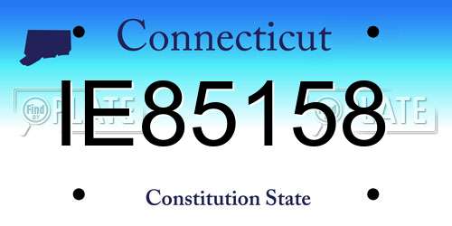 IE85158 Connecticut License Plate