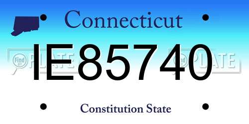IE85740 Connecticut License Plate