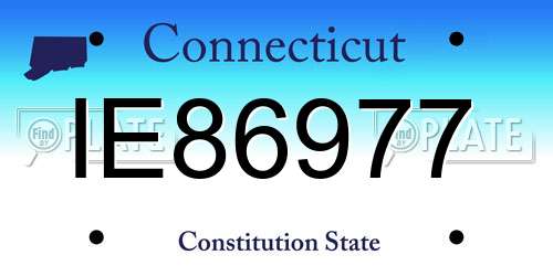 IE86977 Connecticut License Plate
