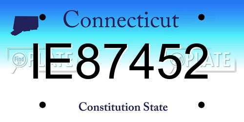 IE87452 Connecticut License Plate