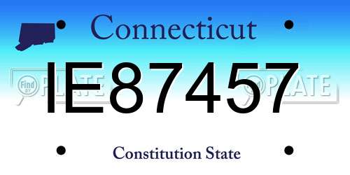 IE87457 Connecticut License Plate