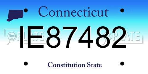 IE87482 Connecticut License Plate