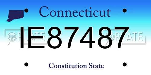 IE87487 Connecticut License Plate