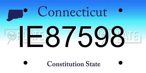 IE87598 Connecticut License Plate