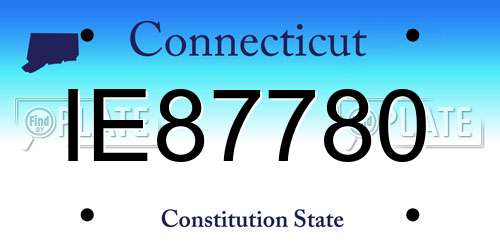 IE87780 Connecticut License Plate