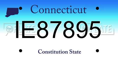 IE87895 Connecticut License Plate