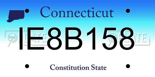 IE8B158 Connecticut License Plate