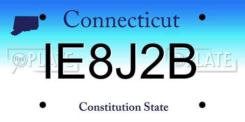 IE8J2B Connecticut License Plate