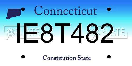 IE8T482 Connecticut License Plate