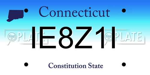IE8Z1I Connecticut License Plate