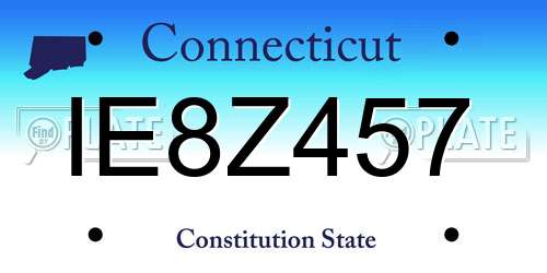 IE8Z457 Connecticut License Plate