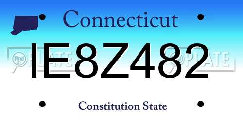 IE8Z482 Connecticut License Plate