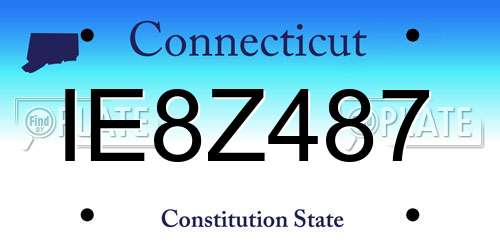 IE8Z487 Connecticut License Plate