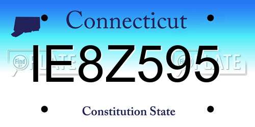 IE8Z595 Connecticut License Plate