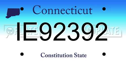 IE92392 Connecticut License Plate