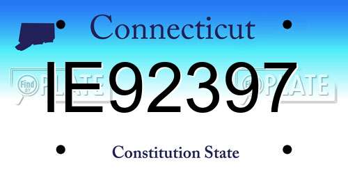 IE92397 Connecticut License Plate
