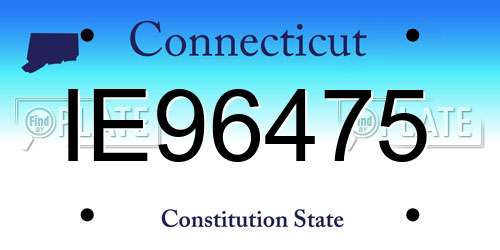IE96475 Connecticut License Plate