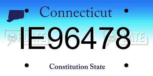 IE96478 Connecticut License Plate