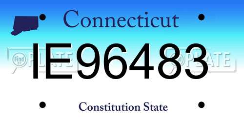 IE96483 Connecticut License Plate