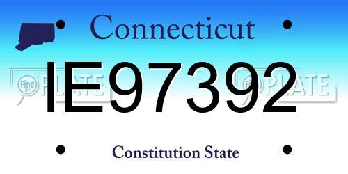 IE97392 Connecticut License Plate