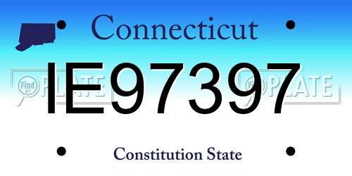 IE97397 Connecticut License Plate