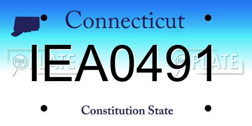 IEA0491 Connecticut License Plate