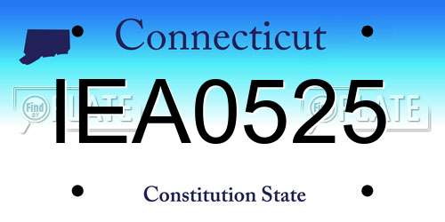 IEA0525 Connecticut License Plate