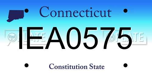IEA0575 Connecticut License Plate