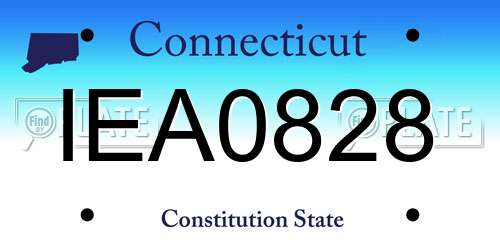 IEA0828 Connecticut License Plate