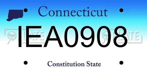 IEA0908 Connecticut License Plate