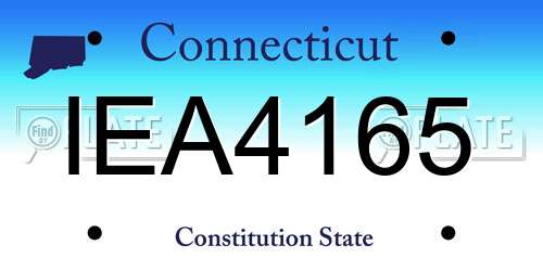 IEA4165 Connecticut License Plate