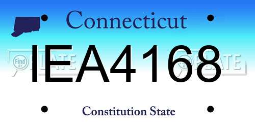 IEA4168 Connecticut License Plate