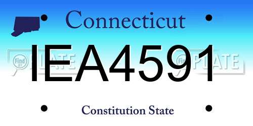 IEA4591 Connecticut License Plate
