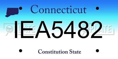 IEA5482 Connecticut License Plate