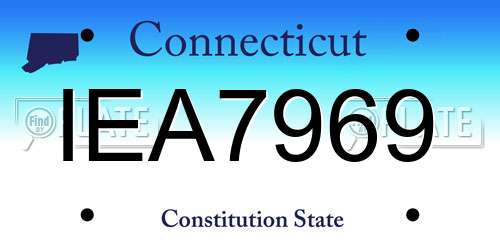 IEA7969 Connecticut License Plate
