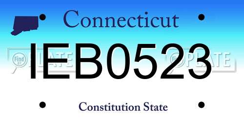 IEB0523 Connecticut License Plate