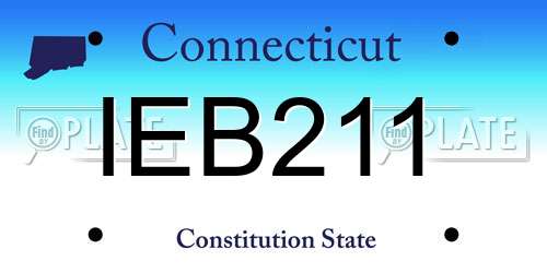 IEB211 Connecticut License Plate