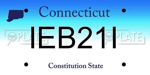 IEB21I Connecticut License Plate