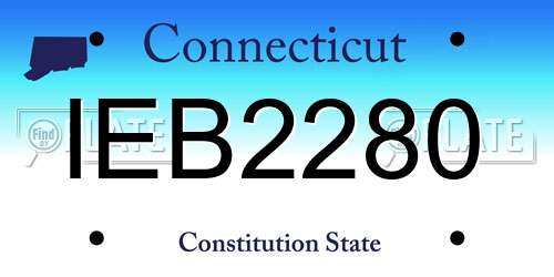 IEB2280 Connecticut License Plate