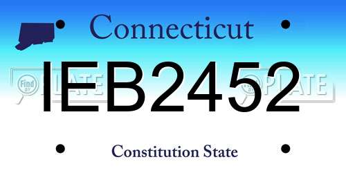 IEB2452 Connecticut License Plate