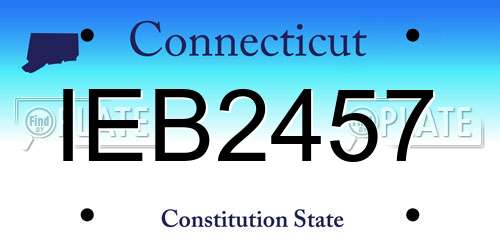 IEB2457 Connecticut License Plate