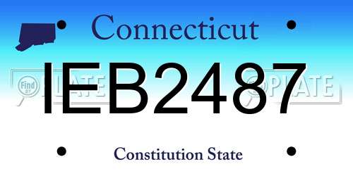 IEB2487 Connecticut License Plate