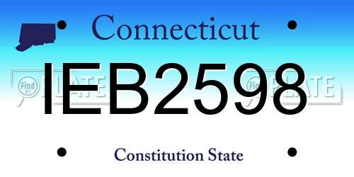 IEB2598 Connecticut License Plate