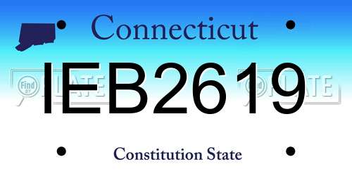 IEB2619 Connecticut License Plate