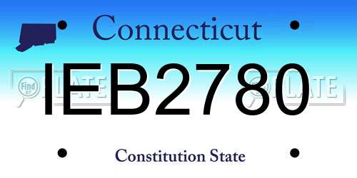 IEB2780 Connecticut License Plate