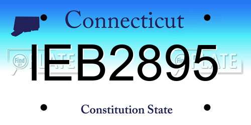 IEB2895 Connecticut License Plate