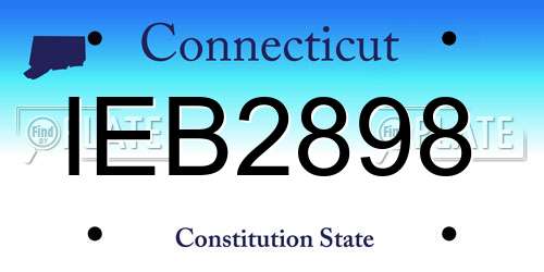 IEB2898 Connecticut License Plate