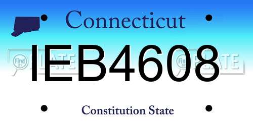 IEB4608 Connecticut License Plate