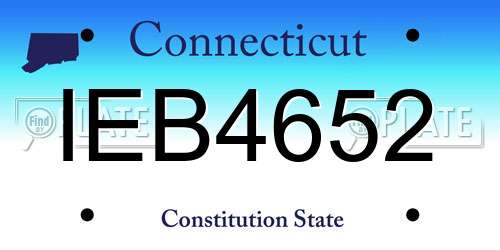 IEB4652 Connecticut License Plate